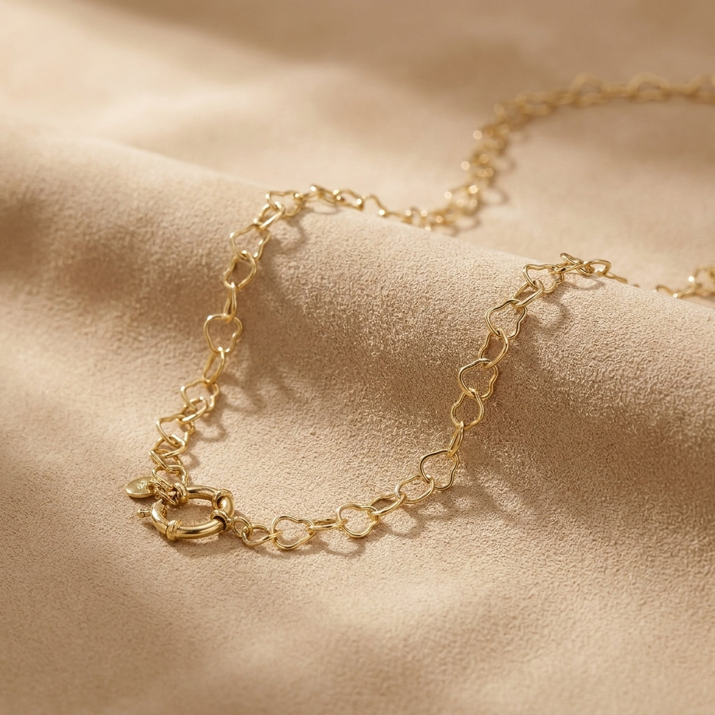2-In-1 Ketting + Armband met hartvormige schakels