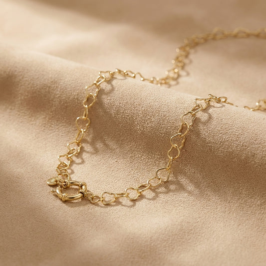 2-In-1 Ketting + Armband met hartvormige schakels