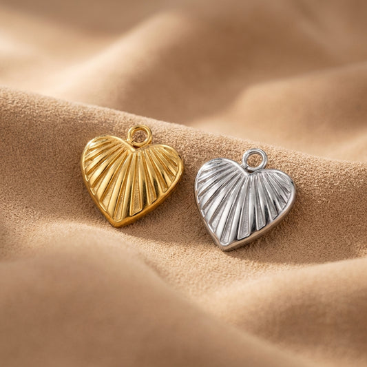 Striped hart charm