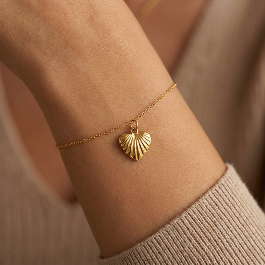 Striped hart charm