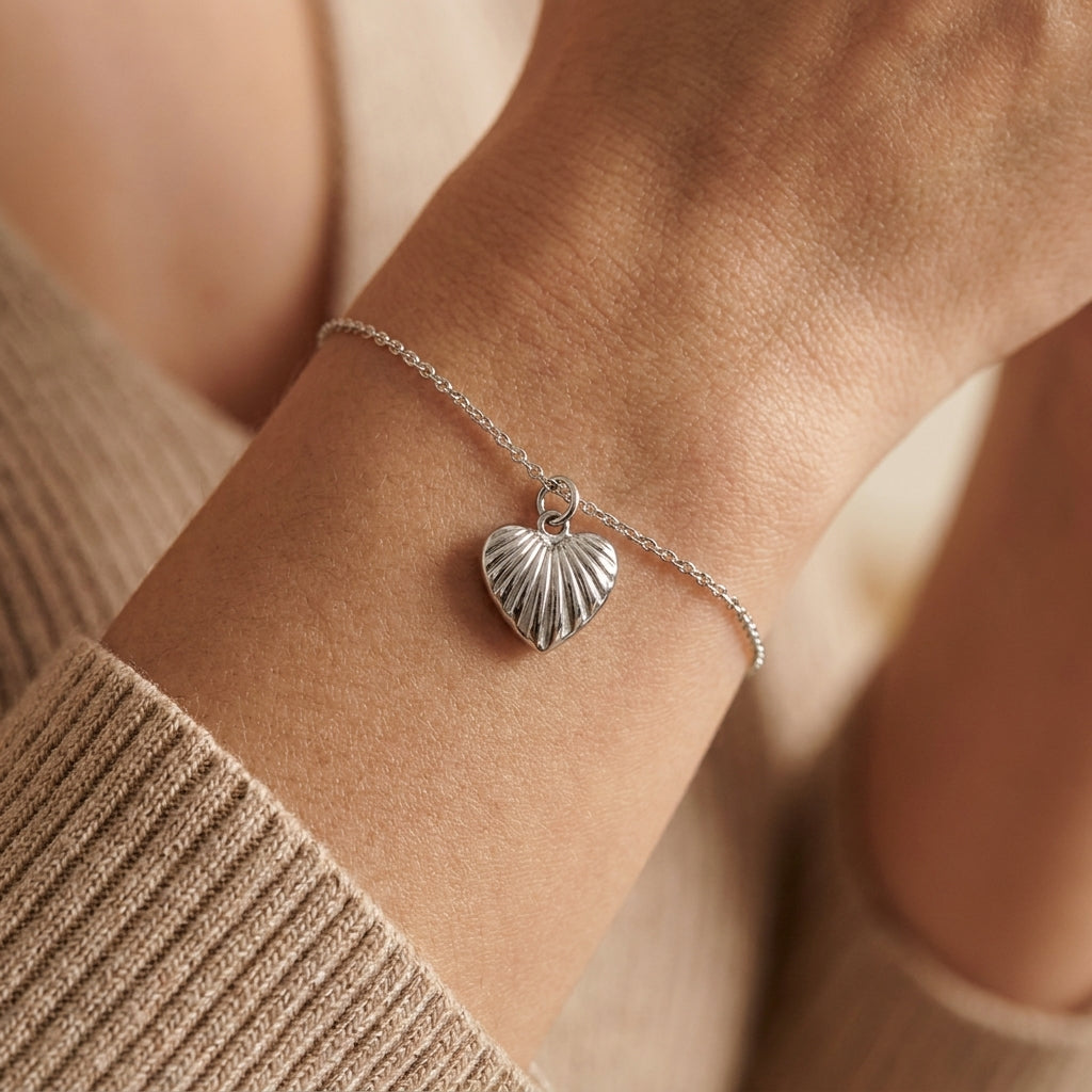 Striped hart charm