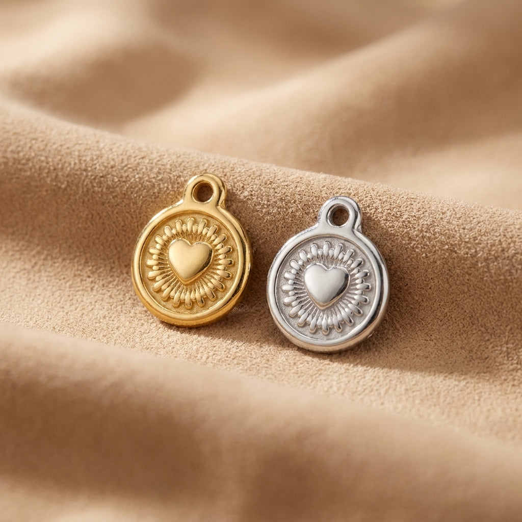 Munt met hart charm