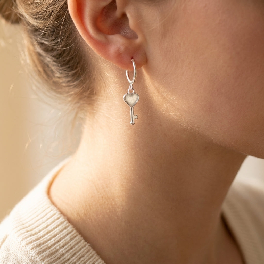 Sleutel met hart charm