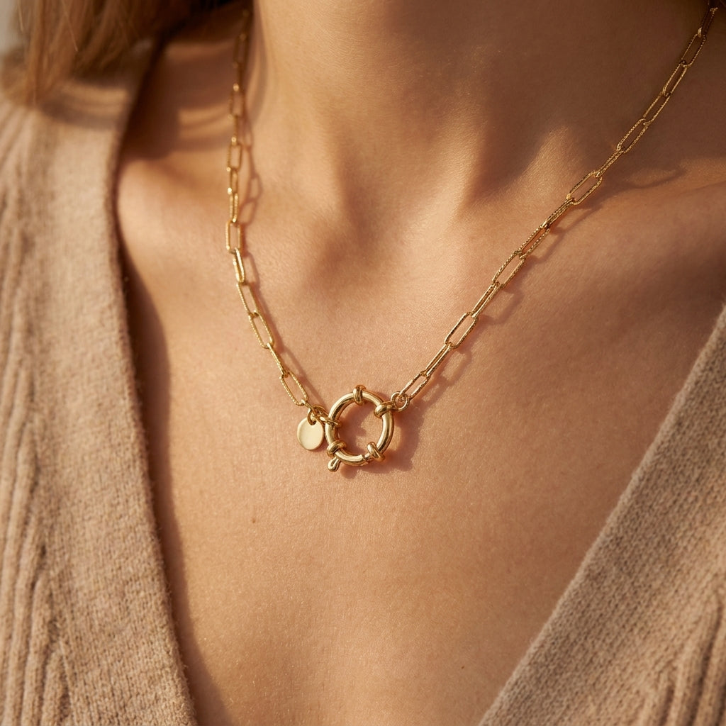 2-In-1 Ketting + Armband met paperclip schakel